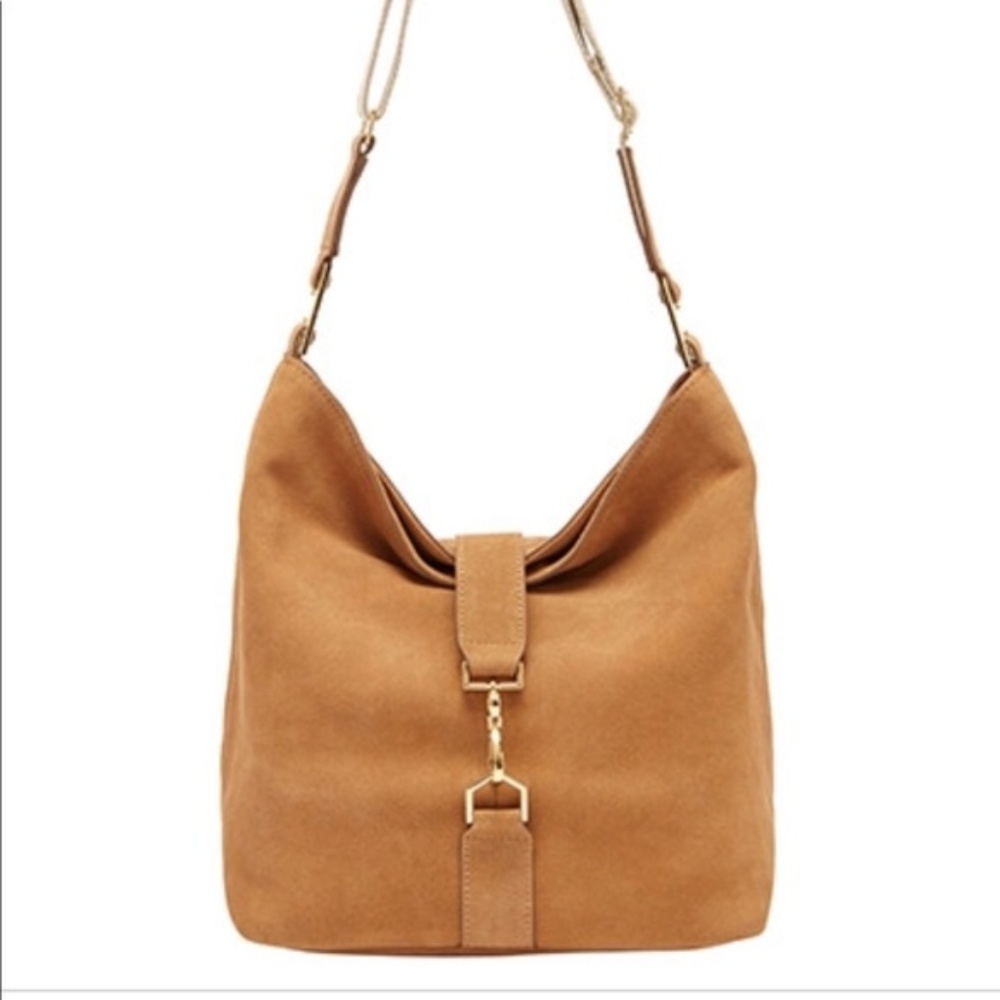 NWOT India Hicks Edwina Hobo Brown Suede